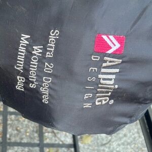 Alpine Design Women's Black Sleeping Bag with Pink Logo